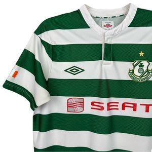 Rare Vintage Tailored by Umbro Seat Shamrock Rovers FC Striped Soccer Jersey